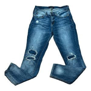 Judy Blue Women's Jeans 11/30 Distressed Mid Rise Skinny Stretch Denim JB8247DK